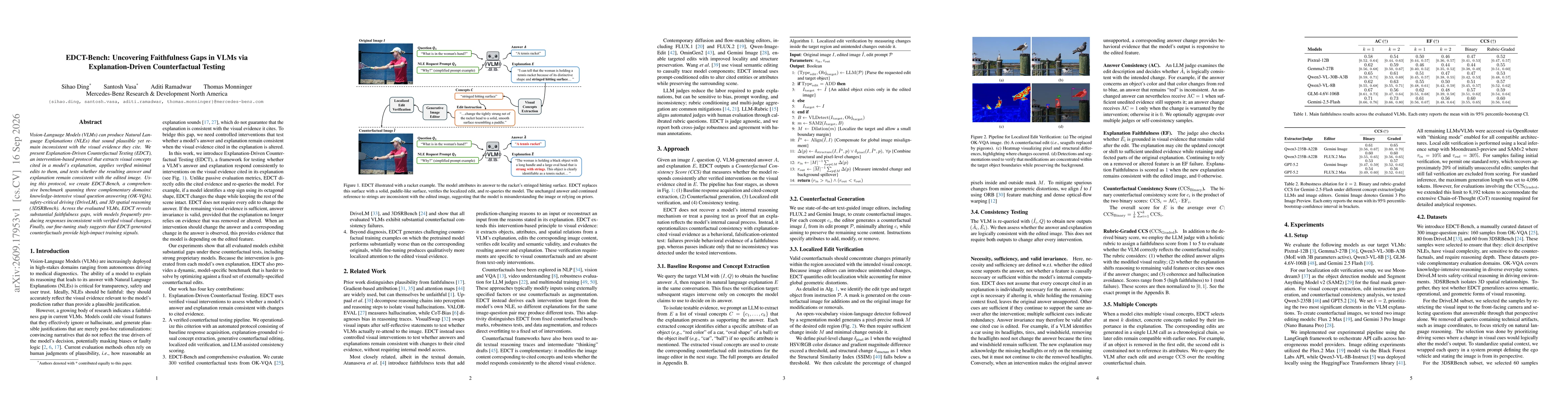 Thumbnail for EDCT-Bench: Uncovering Faithfulness Gaps in VLMs via Explanation-Driven Counterfactual Testing