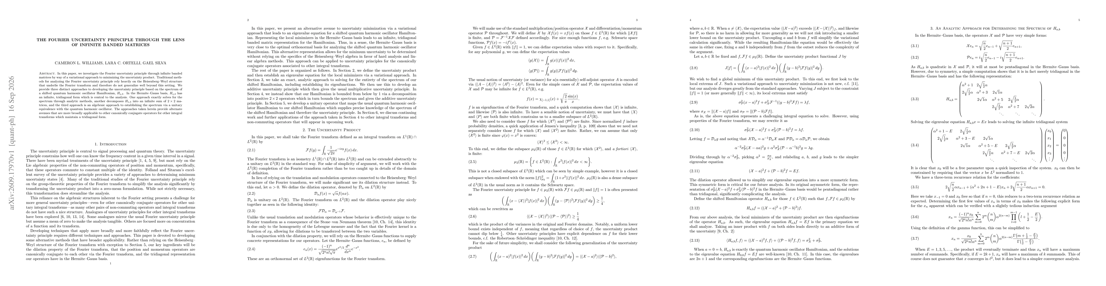 Thumbnail for The Fourier Uncertainty Principle Through the Lens of Infinite Banded Matrices