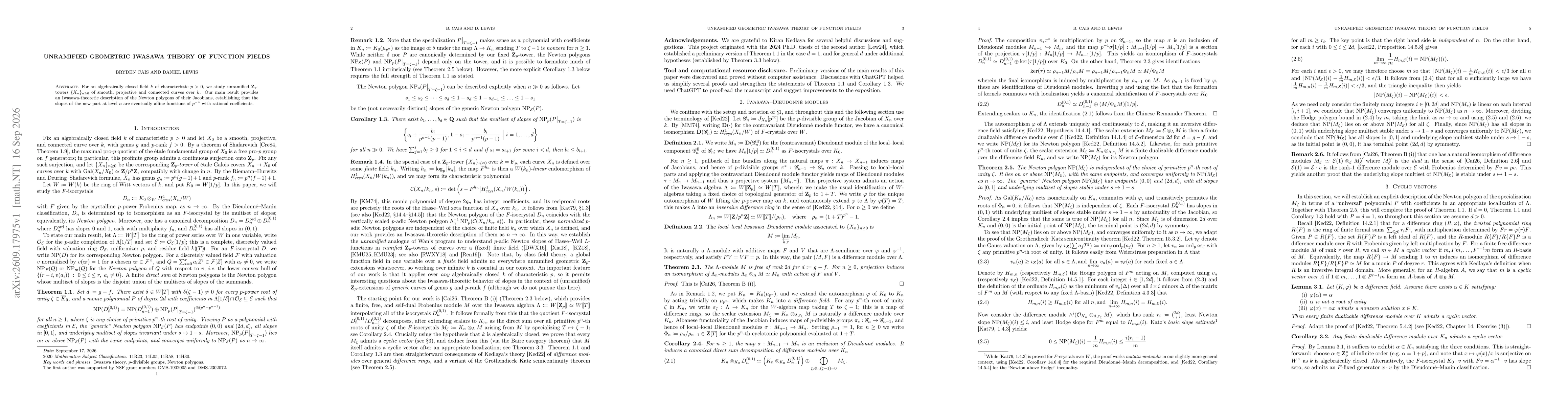 Thumbnail for Unramified Geometric Iwasawa theory of function fields