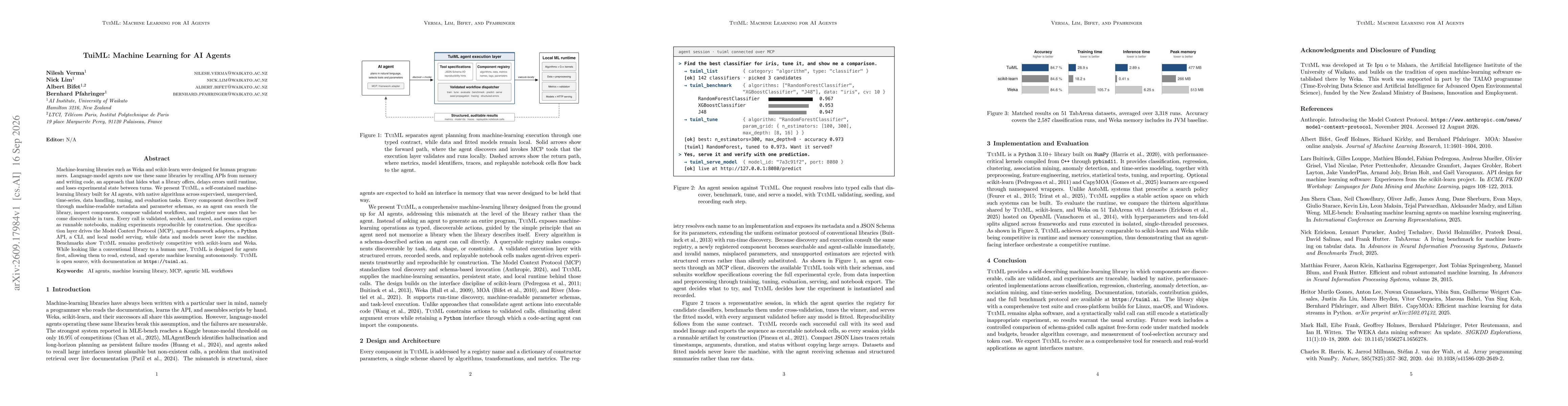 Thumbnail for TuiML: Machine Learning for AI Agents