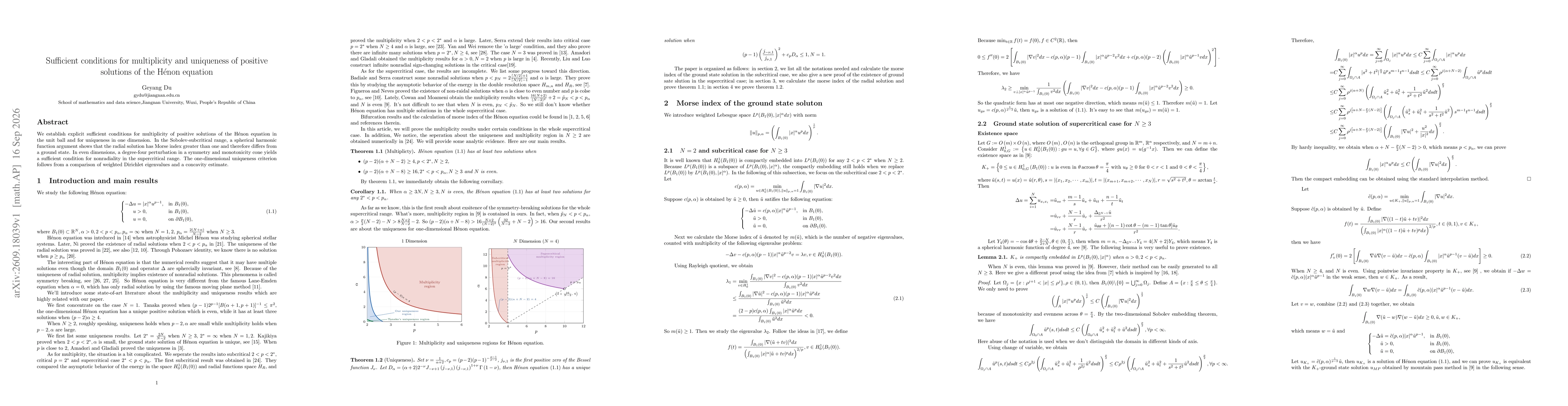 Thumbnail for Sufficient conditions for multiplicity and uniqueness of positive solutions of the Hénon equation
