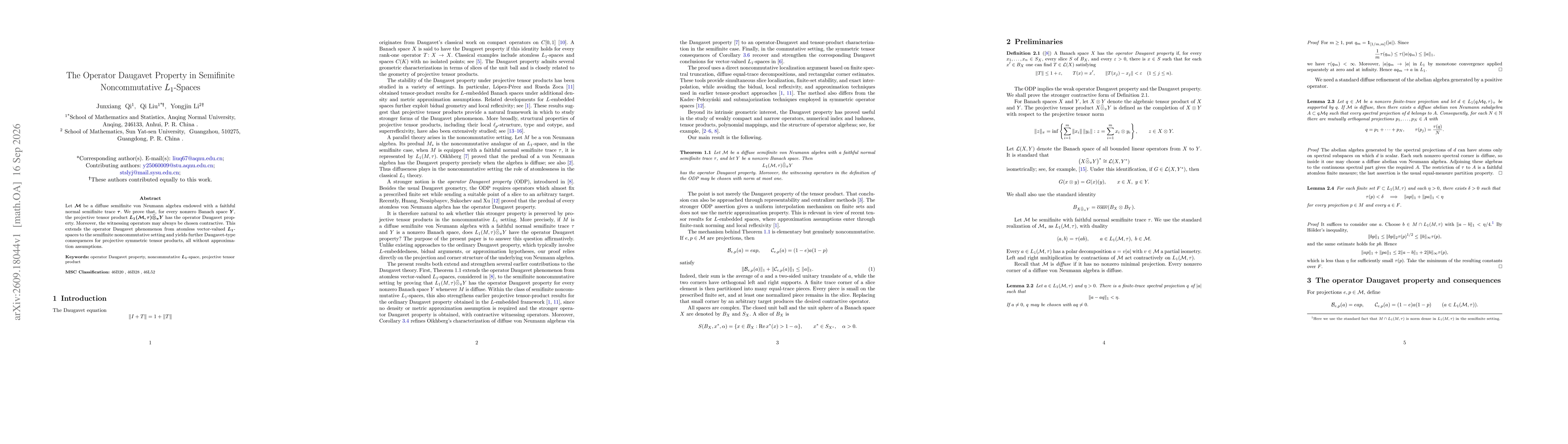 Thumbnail for The Operator Daugavet Property in Semifinite Noncommutative $L_1$-Spaces