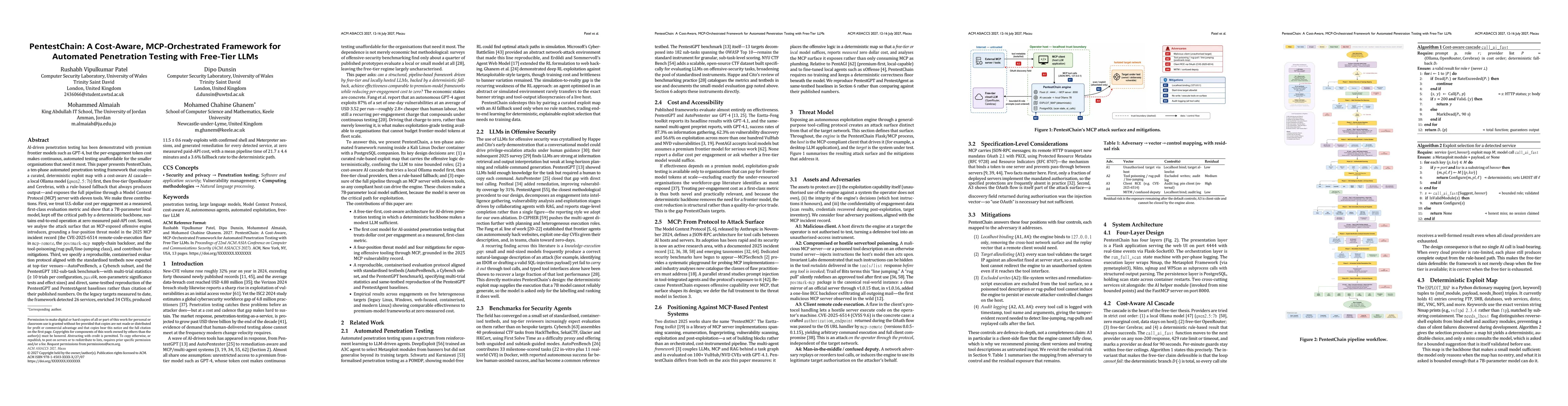Thumbnail for PentestChain: A Cost-Aware, MCP-Orchestrated Framework for Automated Penetration Testing with Free-Tier LLMs