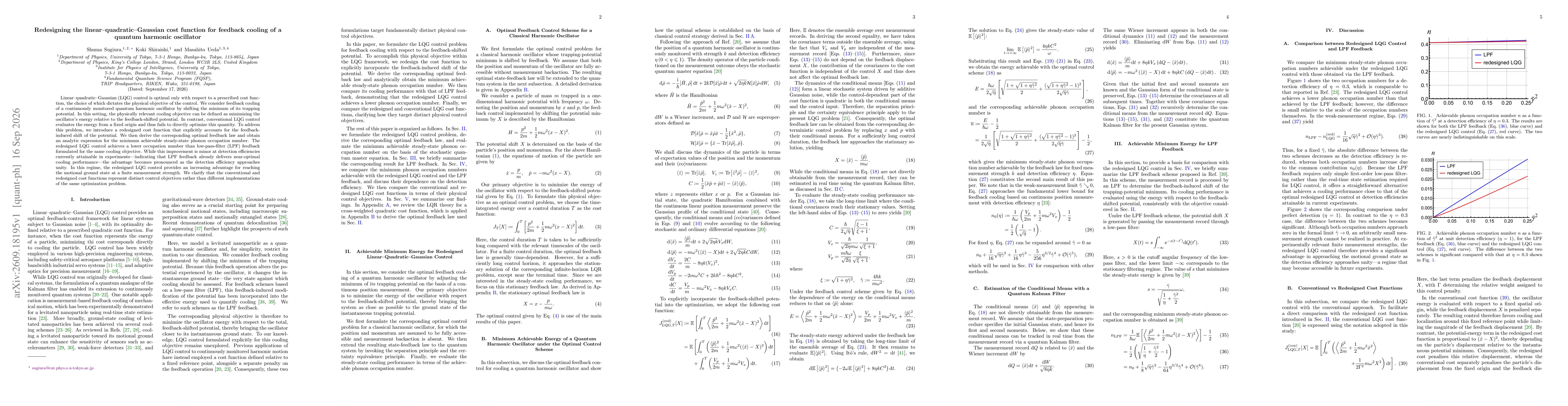 Thumbnail for Redesigning the linear--quadratic--Gaussian cost function for feedback cooling of a quantum harmonic oscillator