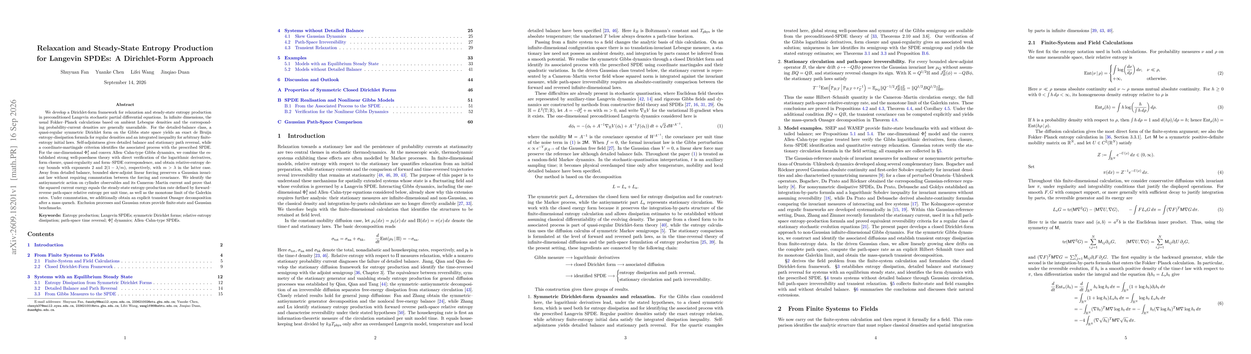 Thumbnail for Relaxation and Steady-State Entropy Production for Langevin SPDEs: A Dirichlet-Form Approach