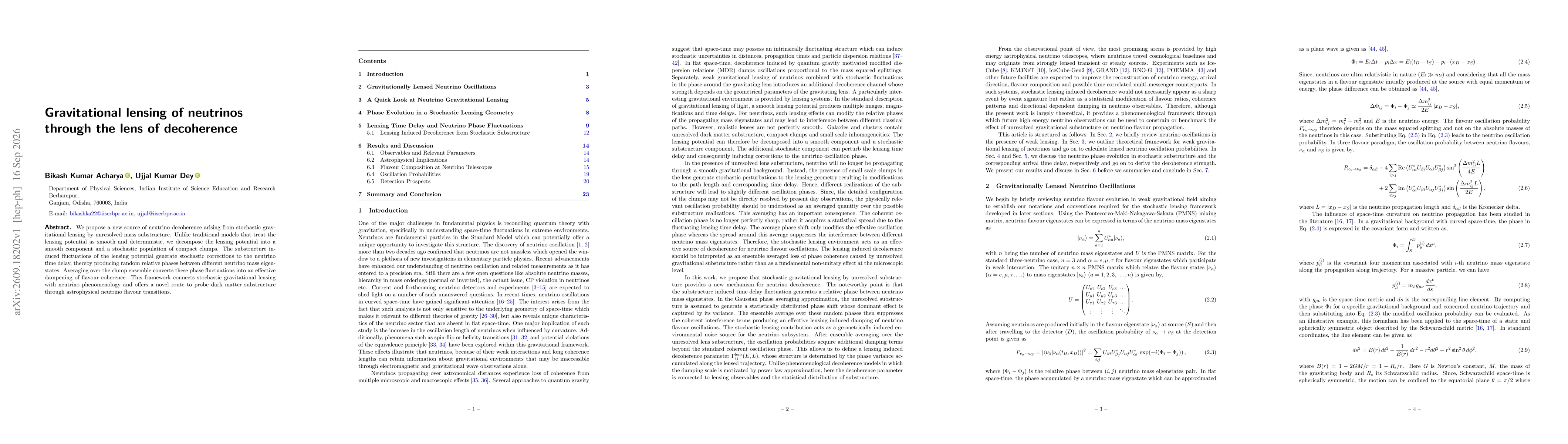 Thumbnail for Gravitational lensing of neutrinos through the lens of decoherence