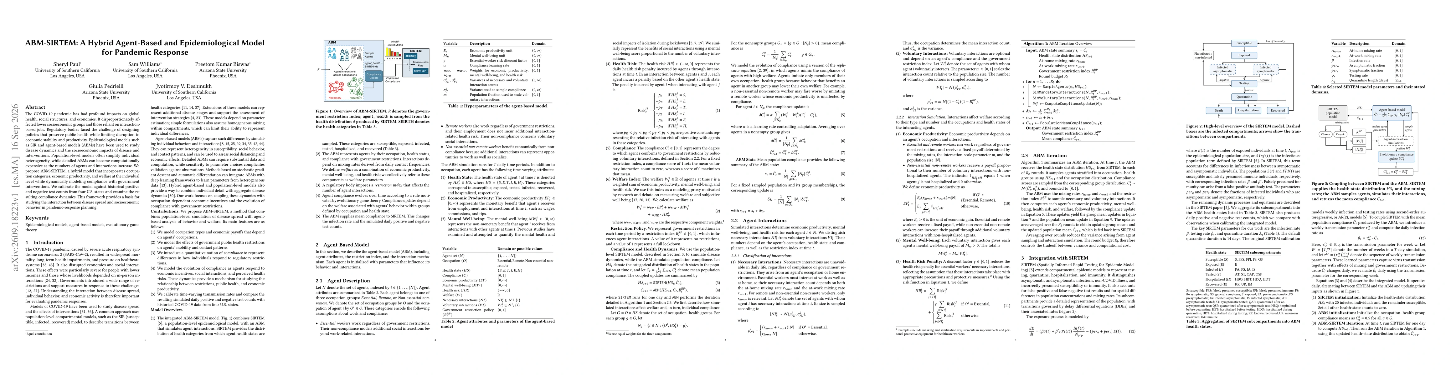 Thumbnail for ABM-SIRTEM: A Hybrid Agent-Based and Epidemiological Model for Pandemic Response