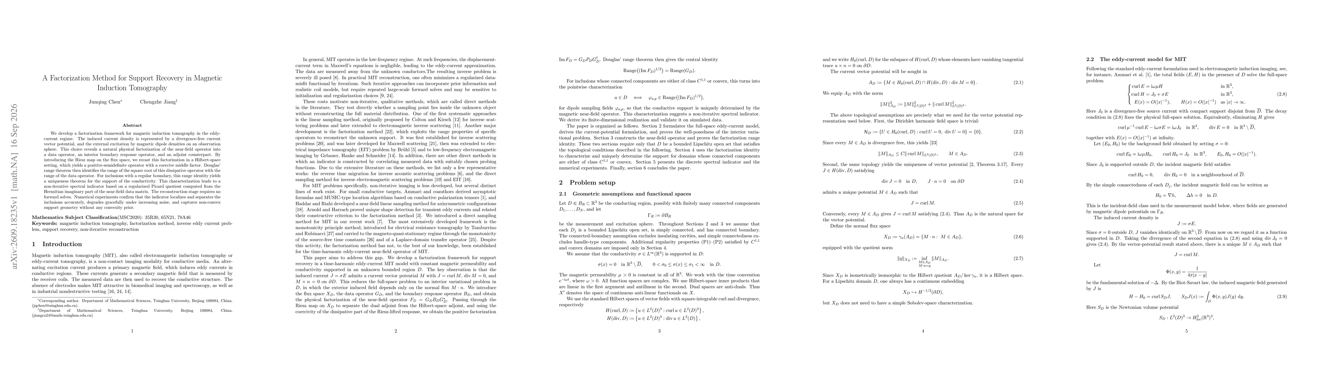 Thumbnail for A Factorization Method for Support Recovery in Magnetic Induction Tomography