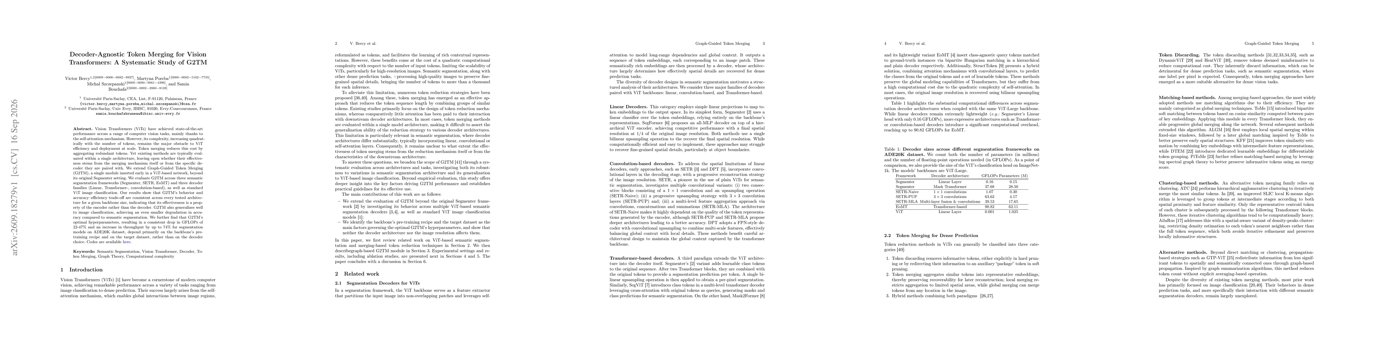 Thumbnail for Decoder-Agnostic Token Merging for Vision Transformers: A Systematic Study of G2TM