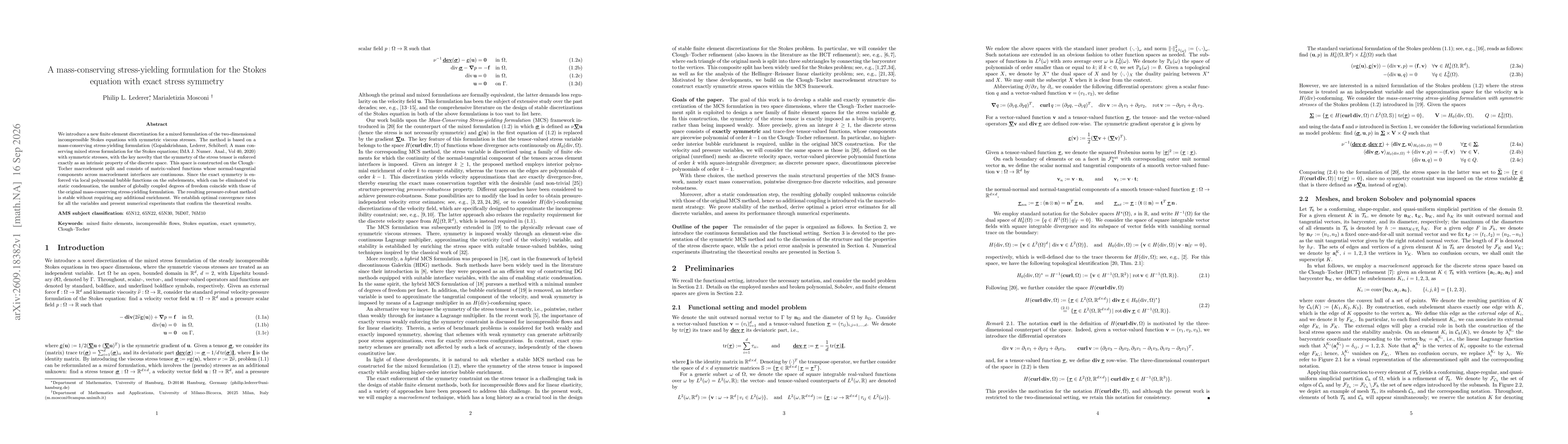 Thumbnail for A mass-conserving stress-yielding formulation for the Stokes equation with exact stress symmetry