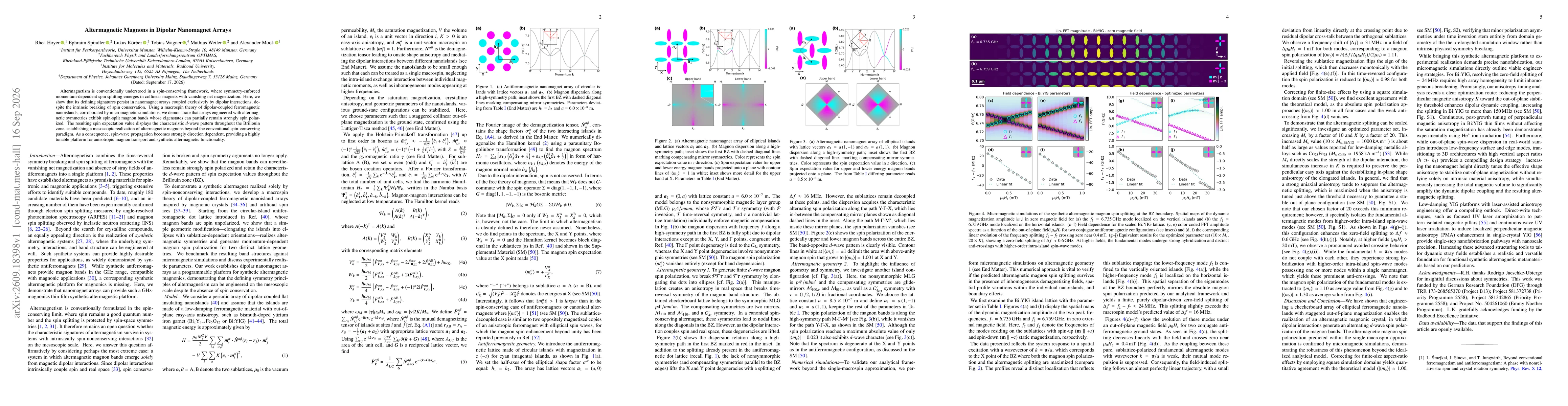 Thumbnail for Altermagnetic Magnons in Dipolar Nanomagnet Arrays