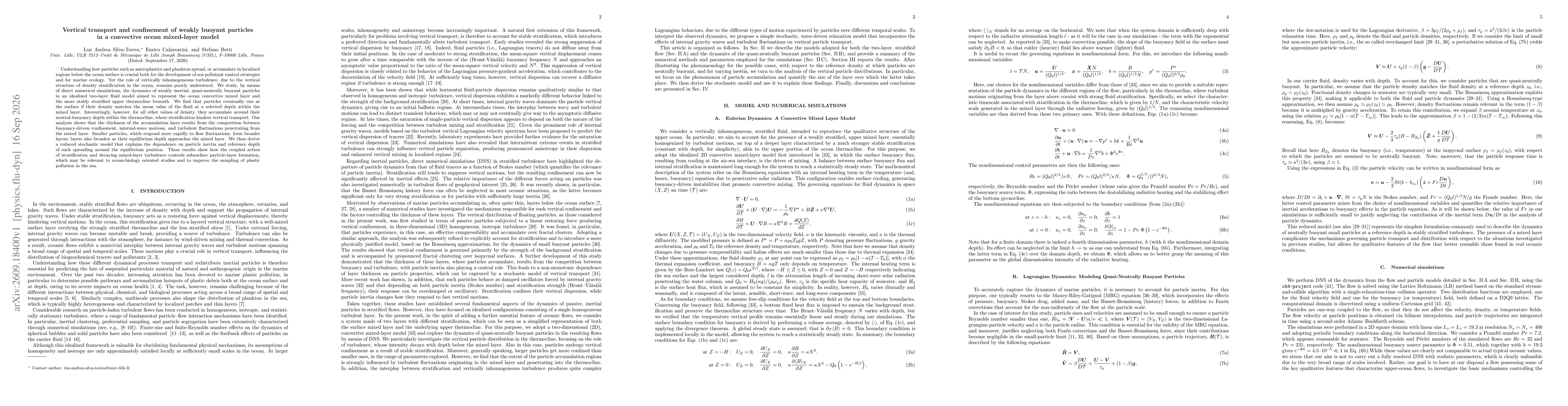 Thumbnail for Vertical transport and confinement of weakly buoyant particles in a convective ocean mixed-layer model