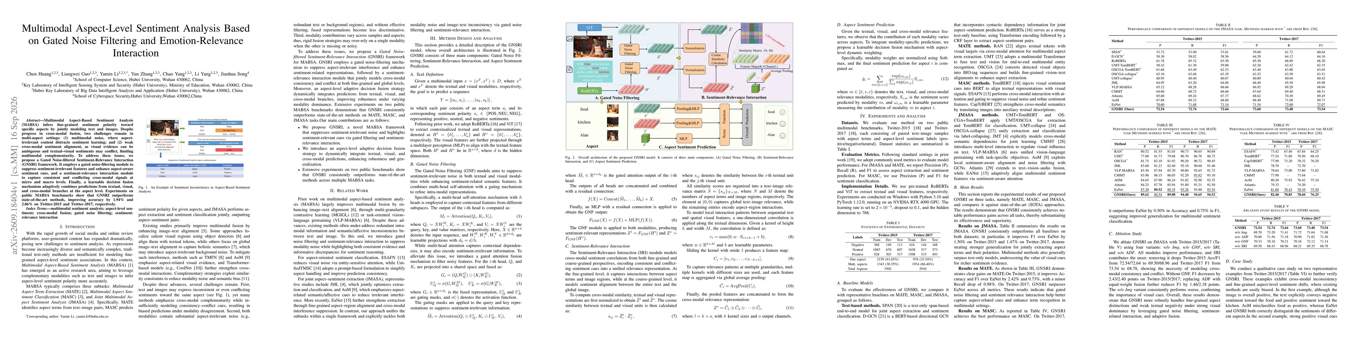 Thumbnail for Multimodal Aspect-Level Sentiment Analysis Based on Gated Noise Filtering and Emotion-Relevance Interaction