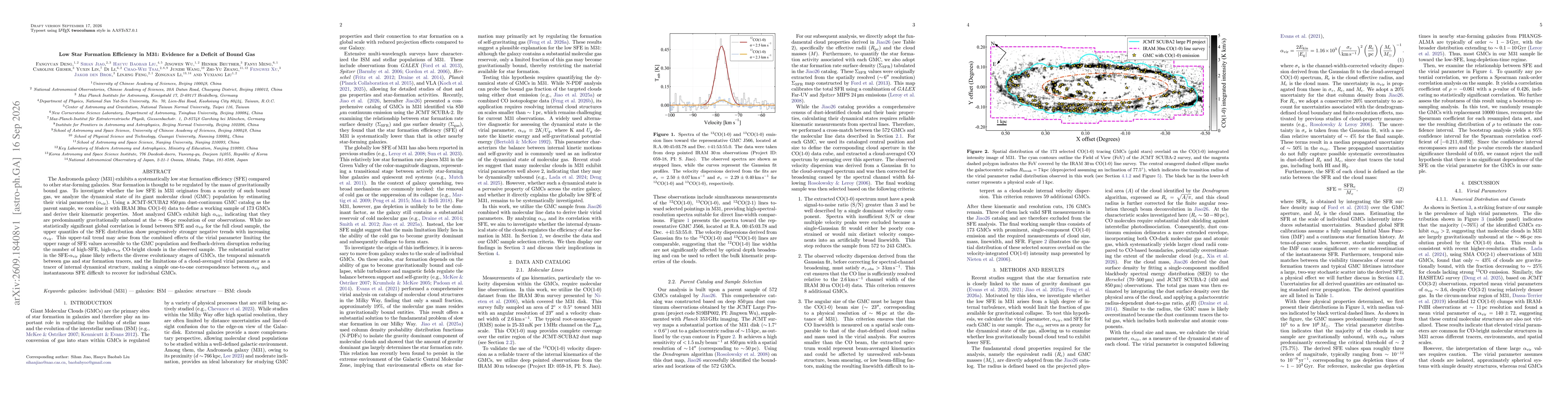 Thumbnail for Low Star Formation Efficiency in M31: Evidence for a Deficit of Bound Gas