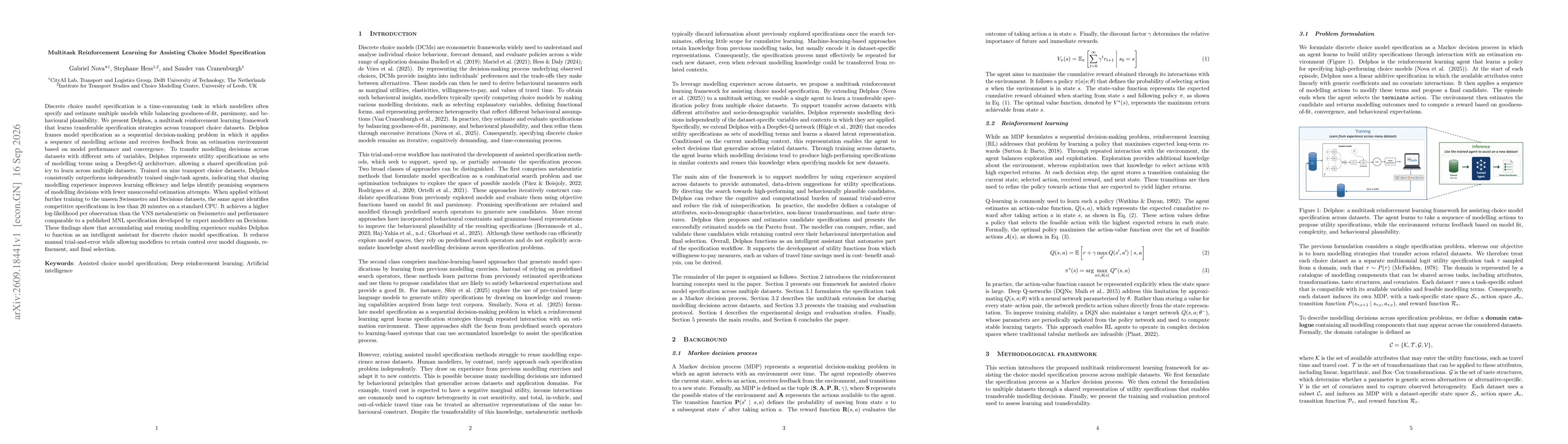 Thumbnail for Multitask Reinforcement Learning for Assisting Choice Model Specification
