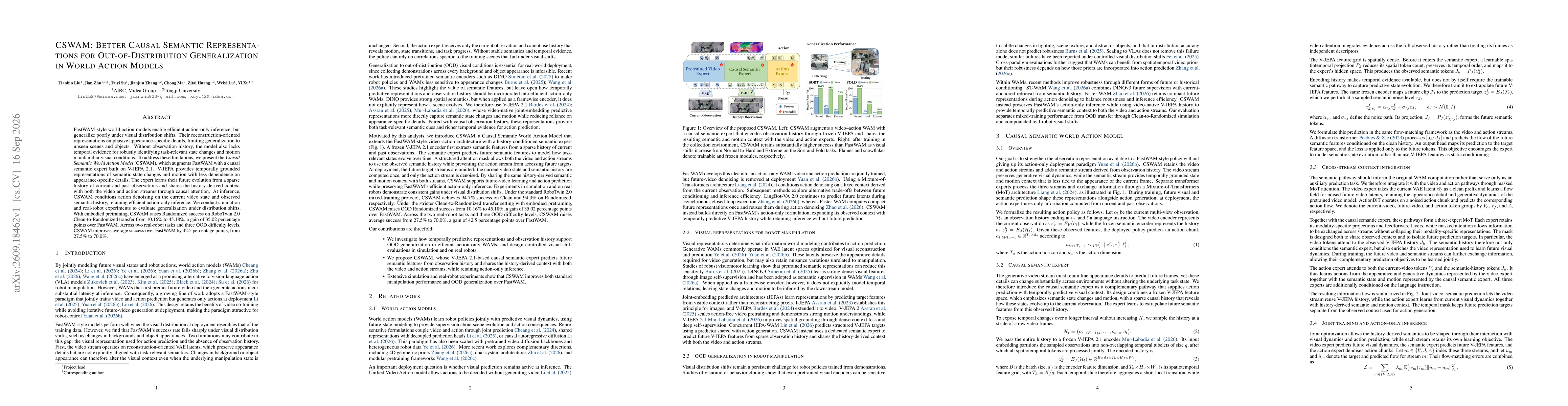 Thumbnail for CSWAM: Better Causal Semantic Representations for Out-of-Distribution Generalization in World Action Models