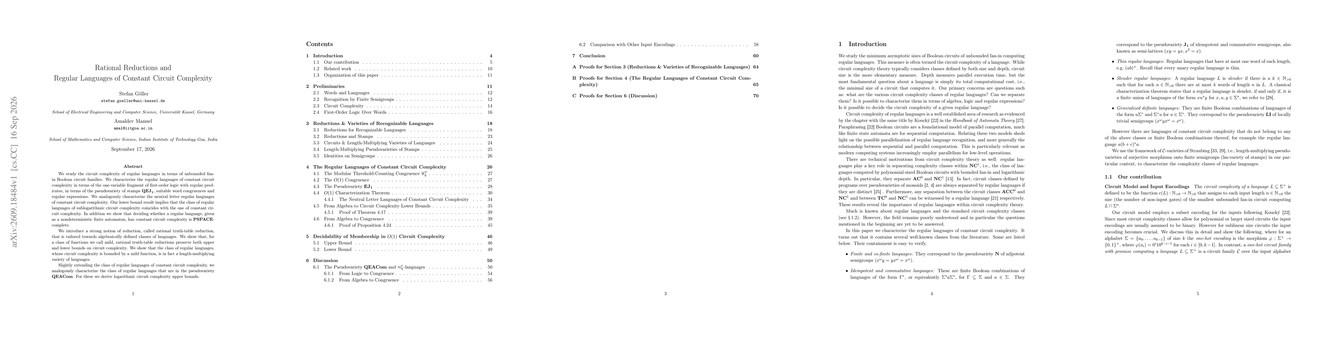 Thumbnail for Rational Reductions and Regular Languages of Constant Circuit Complexity