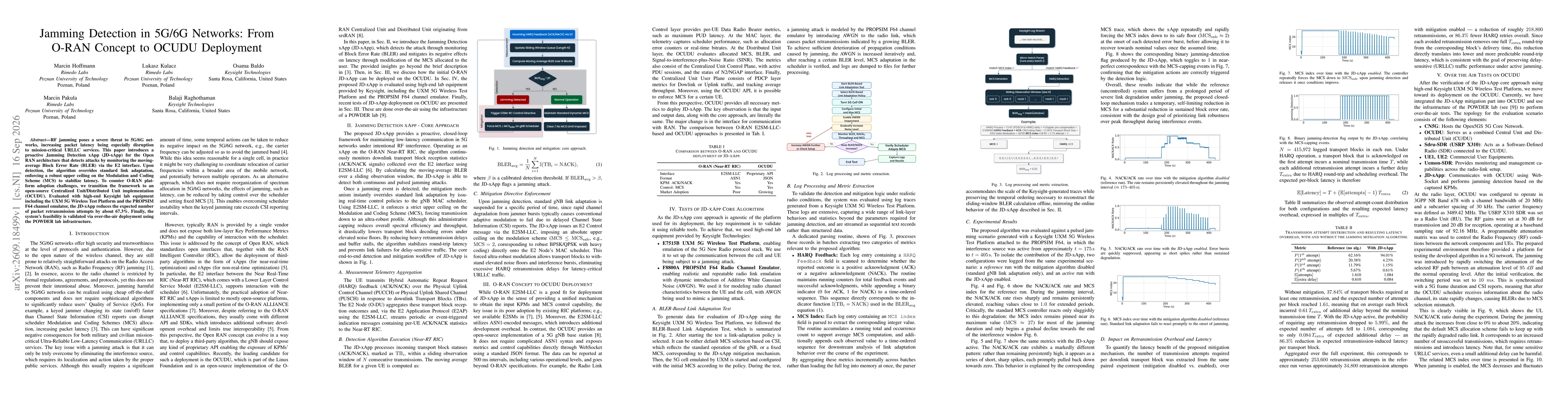 Thumbnail for Jamming Detection in 5G/6G Networks: From O-RAN Concept to OCUDU Deployment