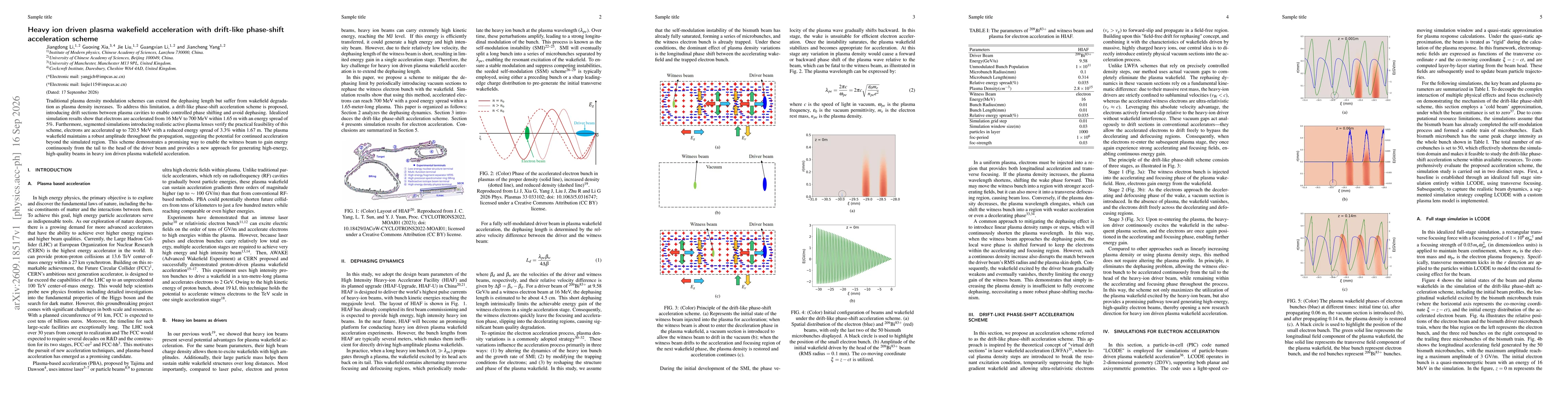 Thumbnail for Heavy ion driven plasma wakefield acceleration with drift-like phase-shift acceleration scheme