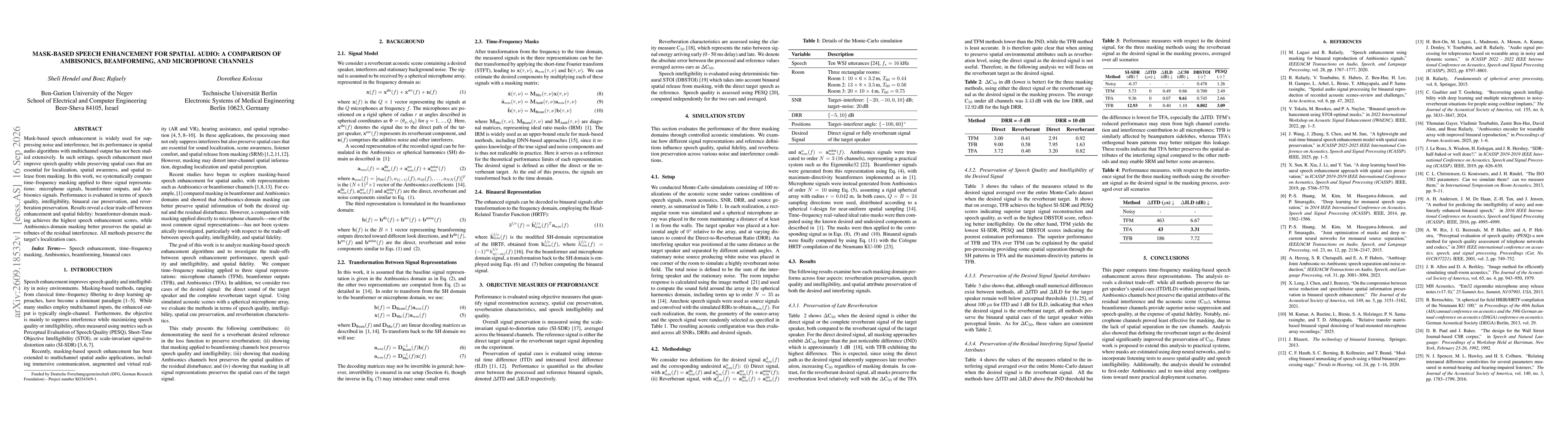 Thumbnail for Mask-Based Speech Enhancement for Spatial Audio: A Comparison of Ambisonics, Beamforming, and Microphone Channels