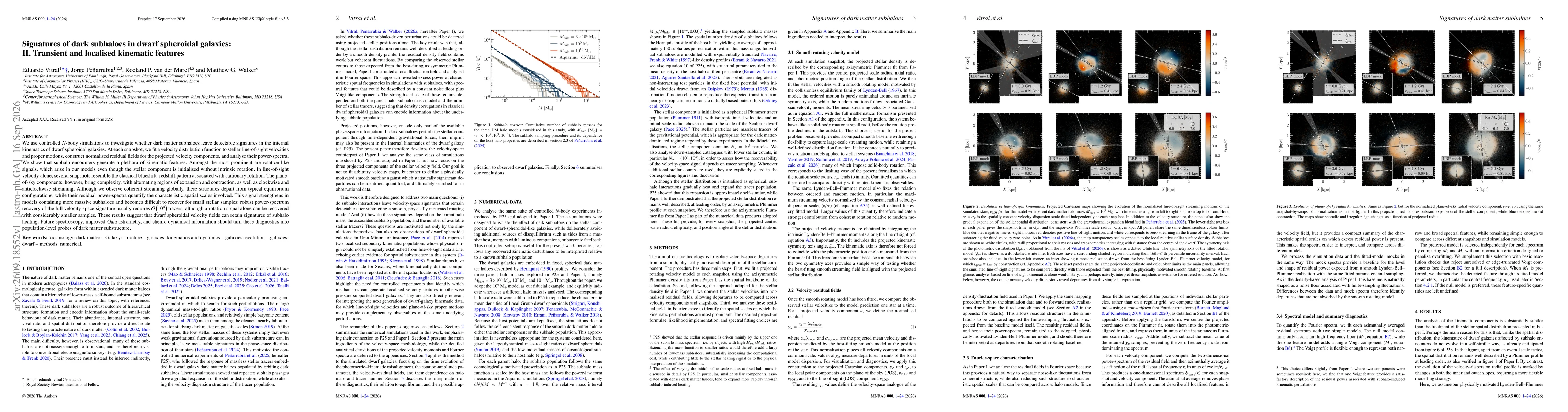 Thumbnail for Signatures of dark subhaloes in dwarf spheroidal galaxies: II. Transient and localised kinematic features