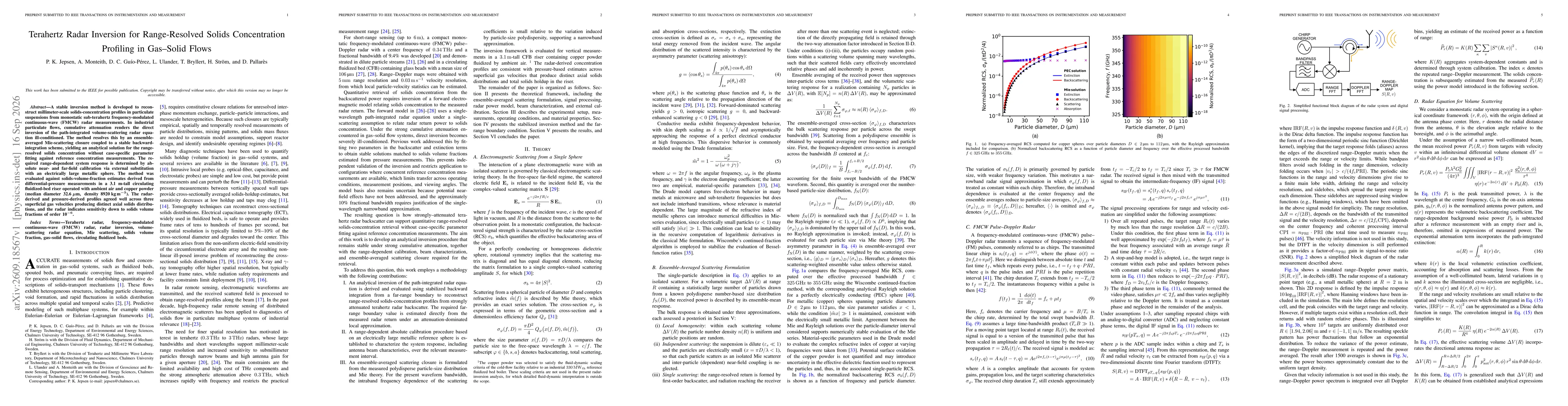 Thumbnail for Terahertz Radar Inversion for Range-Resolved Solids Concentration Profiling in Gas--Solid Flows