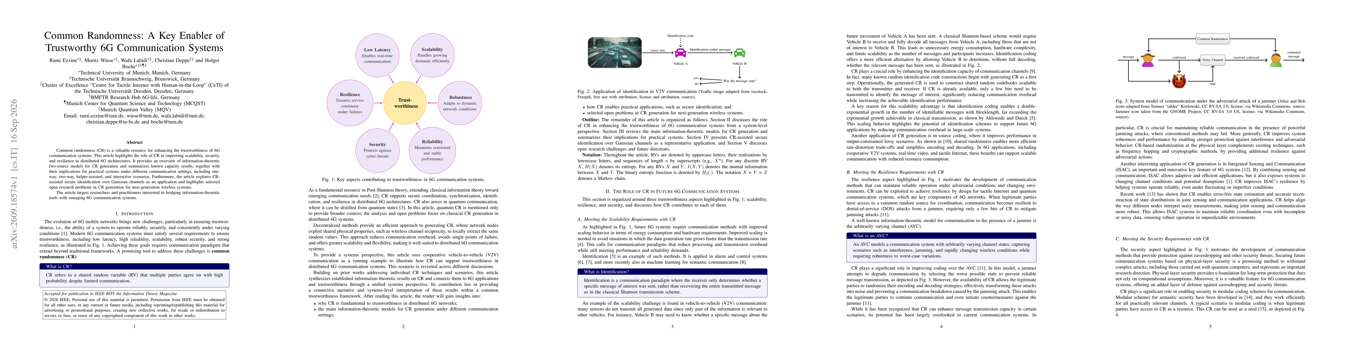 Thumbnail for Common Randomness: A Key Enabler of Trustworthy 6G Communication Systems