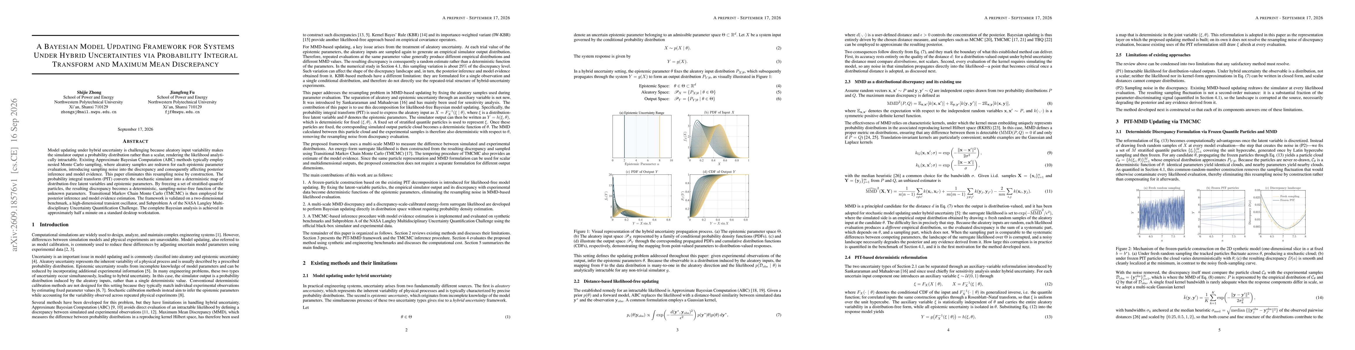 Thumbnail for A Bayesian Model Updating Framework for Systems Under Hybrid Uncertainties via Probability Integral Transform and Maximum Mean Discrepancy