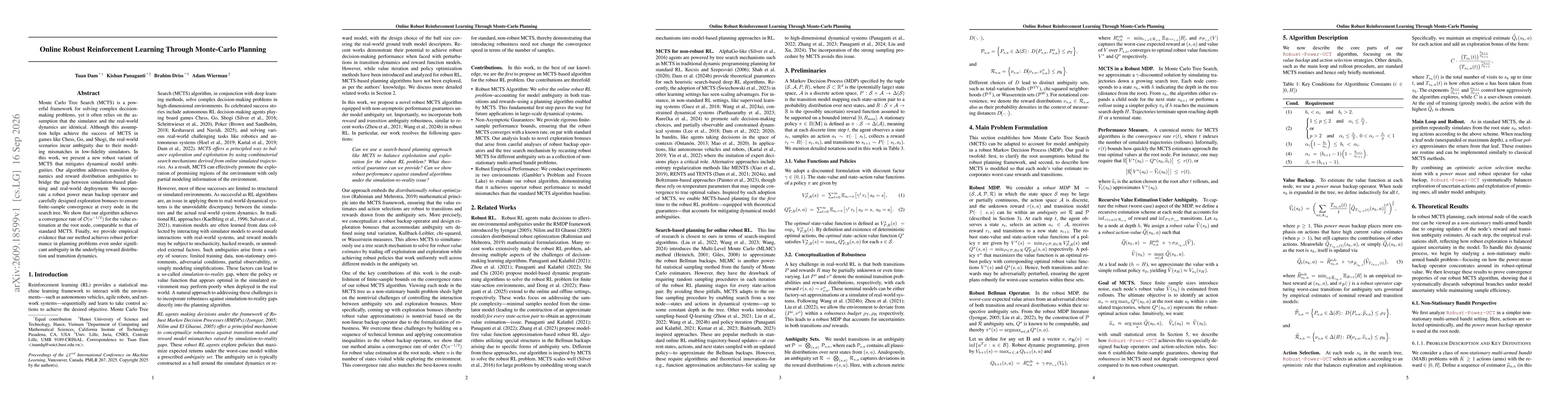 Thumbnail for Online Robust Reinforcement Learning Through Monte-Carlo Planning