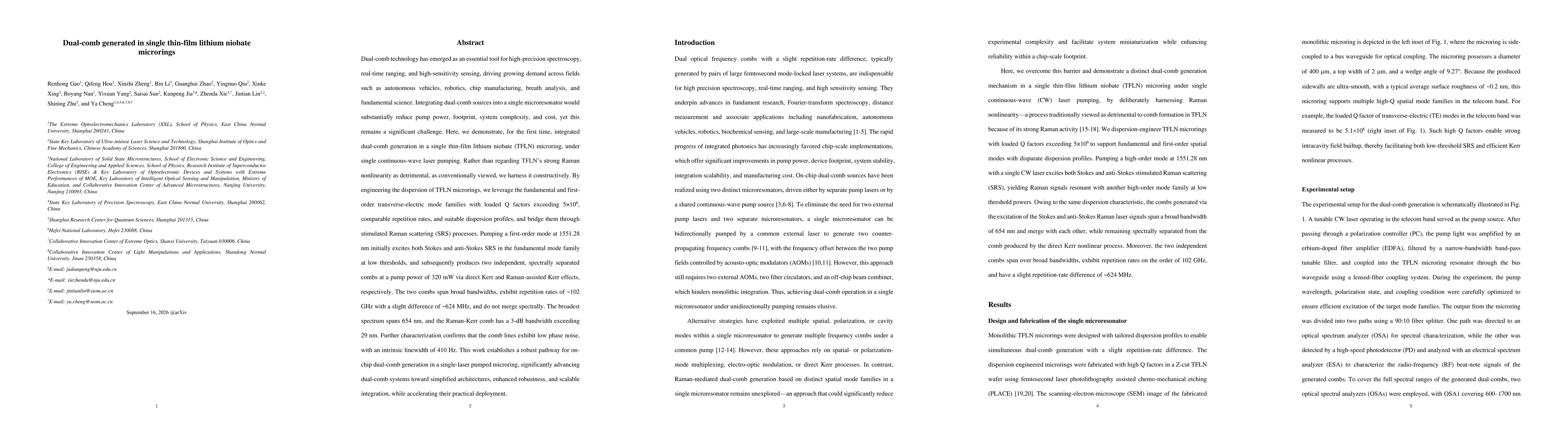 Thumbnail for Dual-comb generated in single thin-film lithium niobate microrings