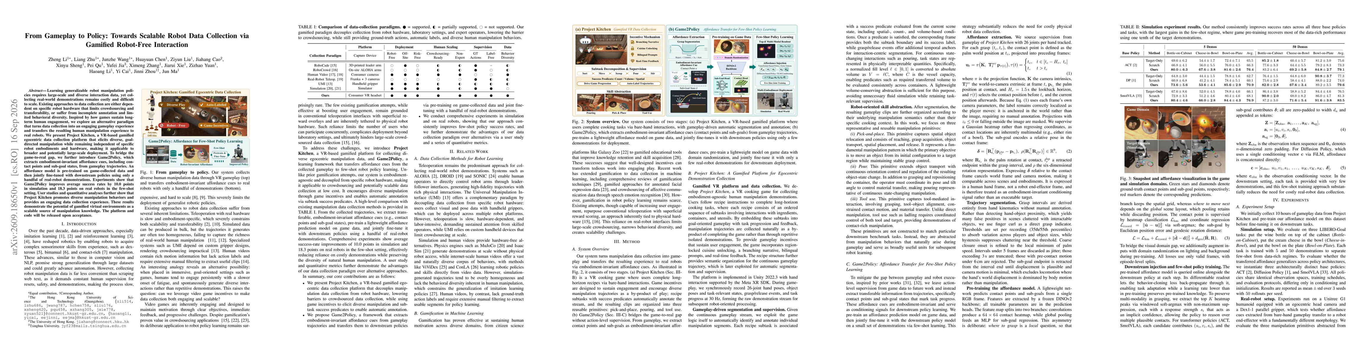 Thumbnail for From Gameplay to Policy: Towards Scalable Robot Data Collection via Gamified Robot-Free Interaction