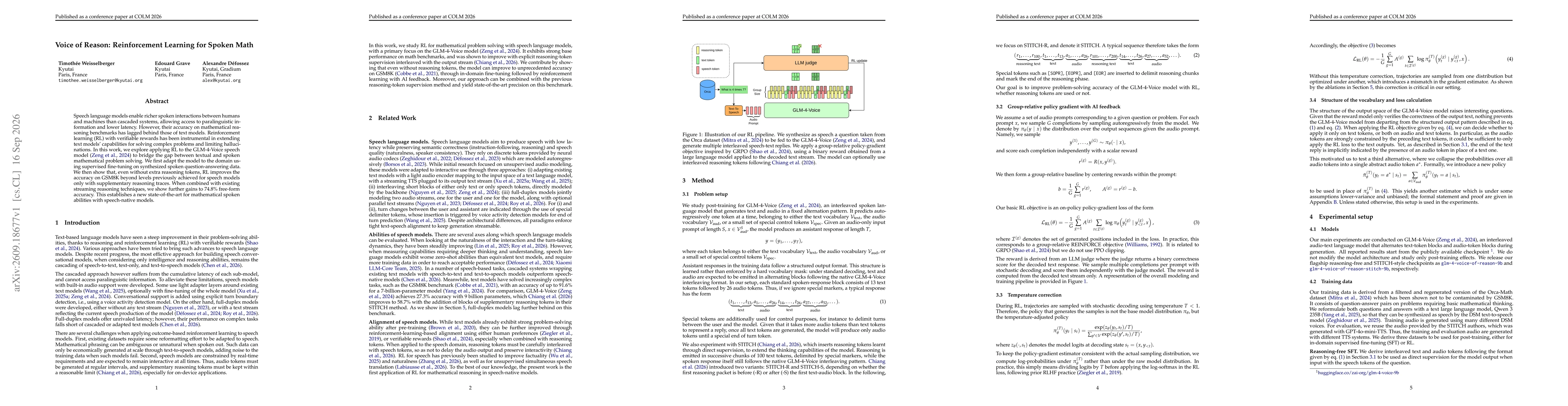 Thumbnail for Voice of Reason: Reinforcement Learning for Spoken Math