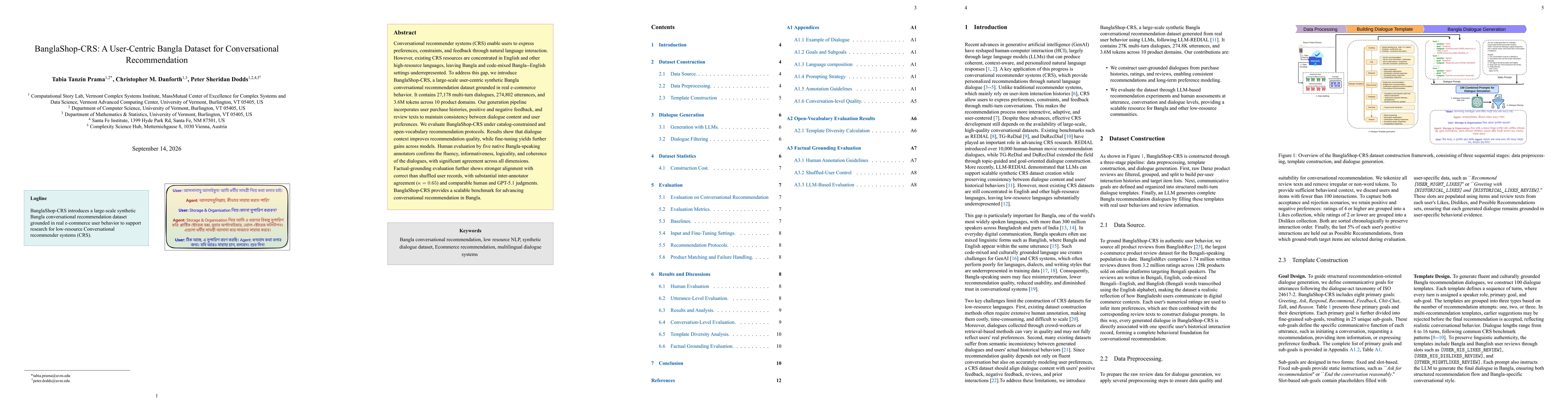 Thumbnail for BanglaShop-CRS: A User-Centric Bangla Dataset for Conversational Recommendation