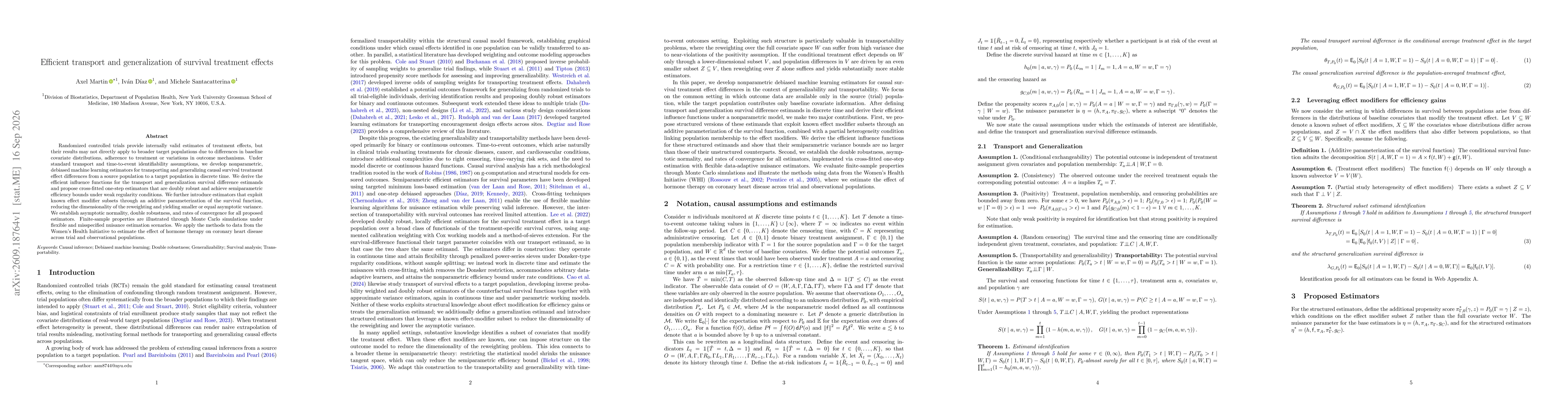 Thumbnail for Efficient transport and generalization of survival treatment effects
