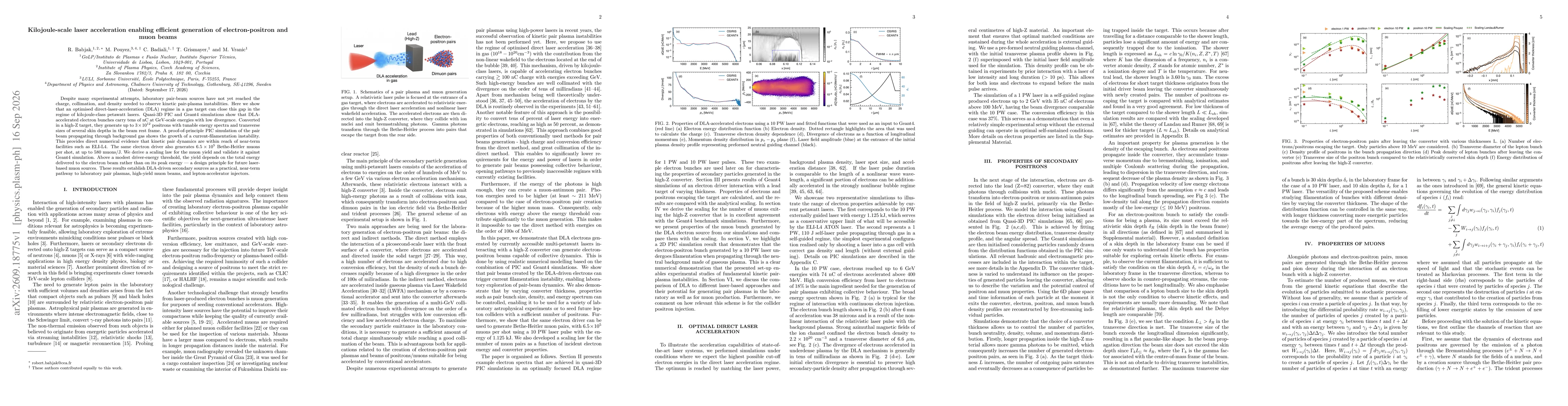 Thumbnail for Kilojoule-scale laser acceleration enabling efficient generation of electron-positron and muon beams