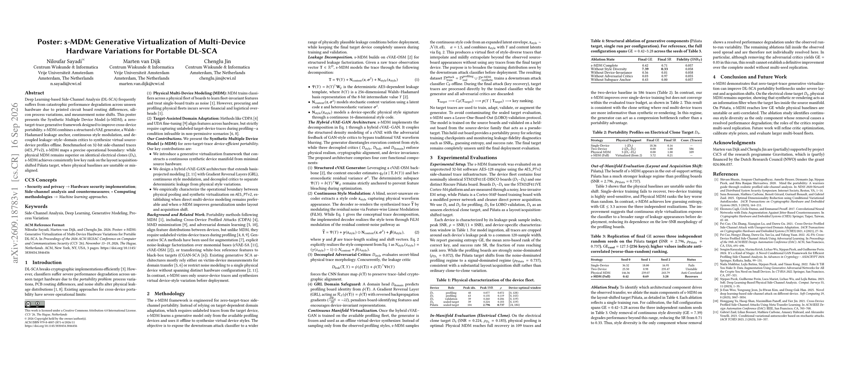 Thumbnail for s-MDM: Generative Virtualization of Multi-Device Hardware Variations for Portable DL-SCA