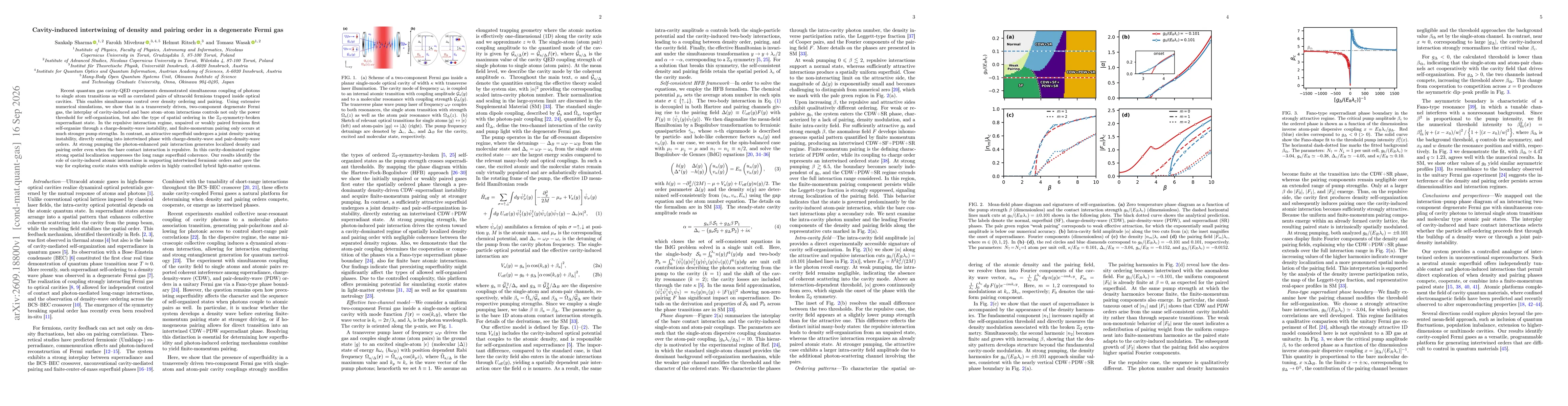 Thumbnail for Cavity-induced intertwining of density and pairing order in a degenerate Fermi gas