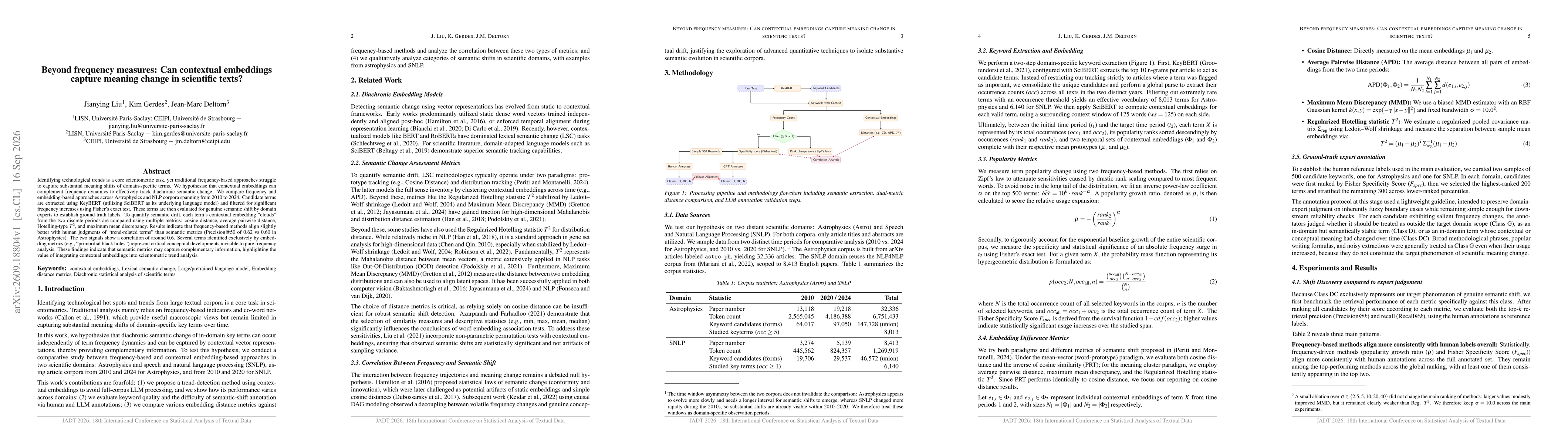 Thumbnail for Beyond frequency measures: Can contextual embeddings capture meaning change in scientific texts?