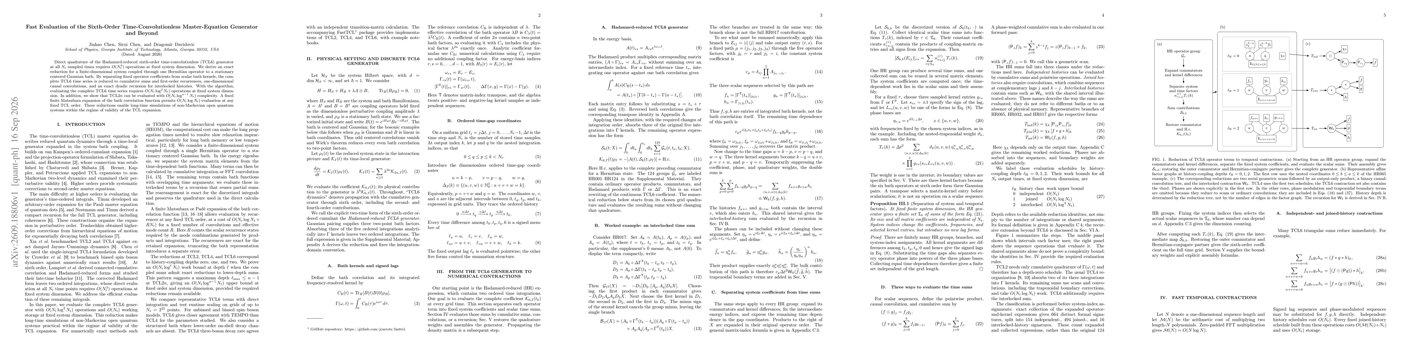 Thumbnail for Fast Evaluation of the Sixth-Order Time-Convolutionless Master-Equation Generator and Beyond