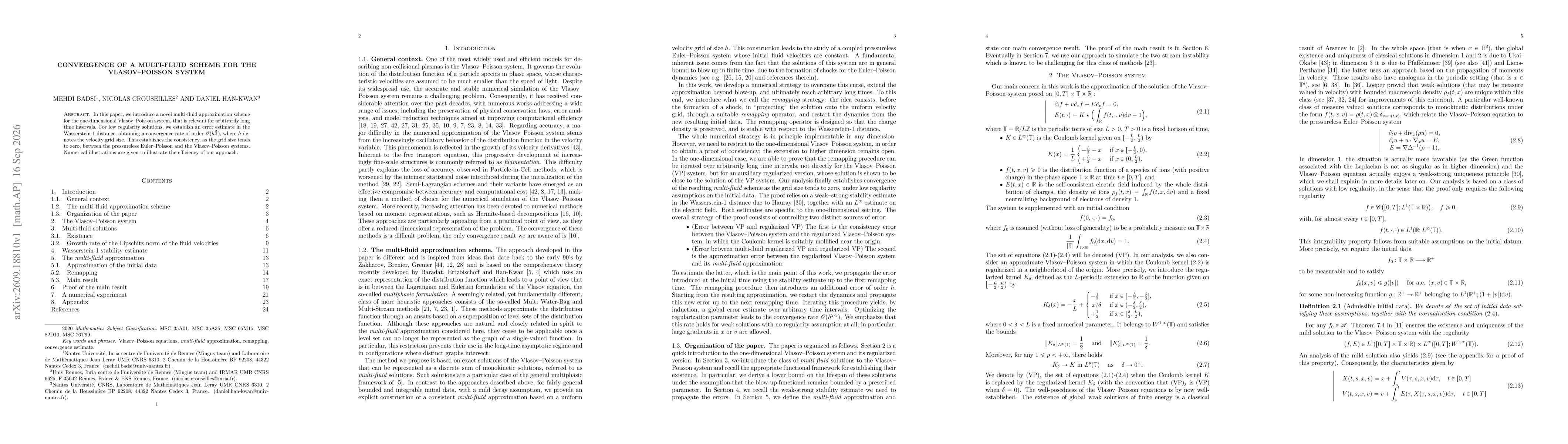 Thumbnail for Convergence of a multi-fluid scheme for the Vlasov--Poisson system