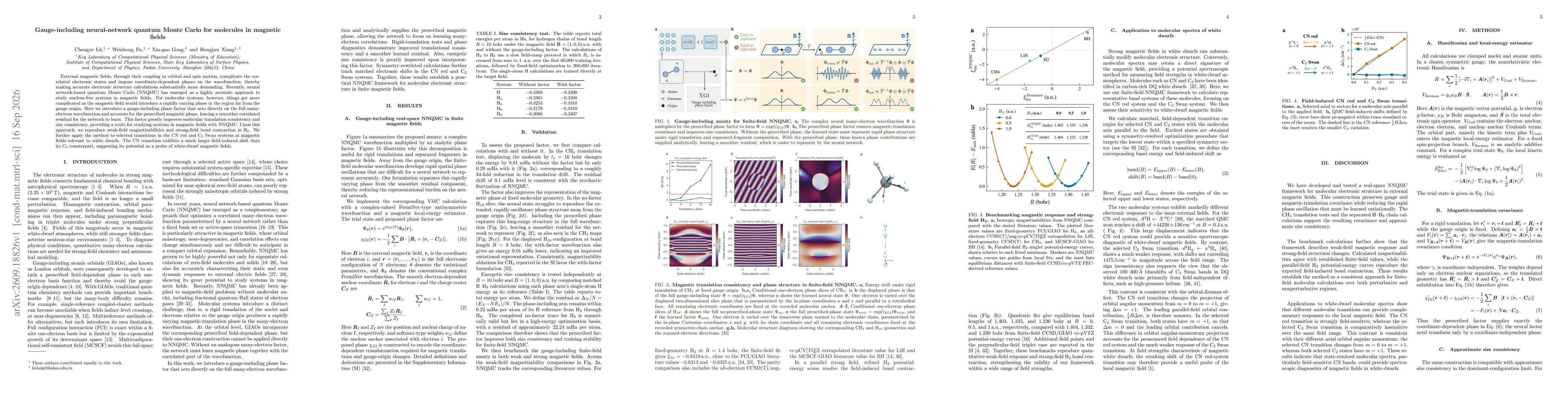 Thumbnail for Gauge-including neural-network quantum Monte Carlo for molecules in magnetic fields