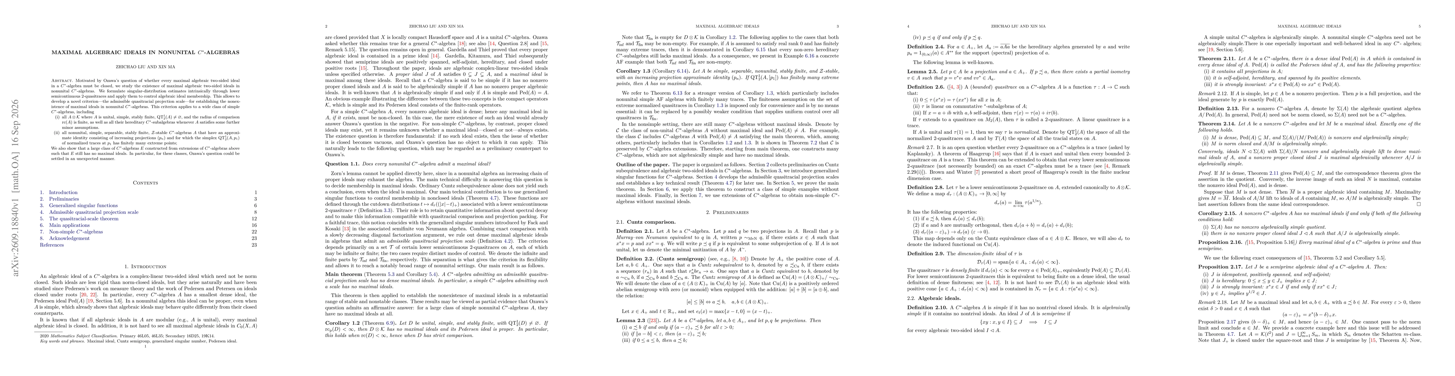 Thumbnail for Maximal Algebraic Ideals in Nonunital $C^*$-Algebras