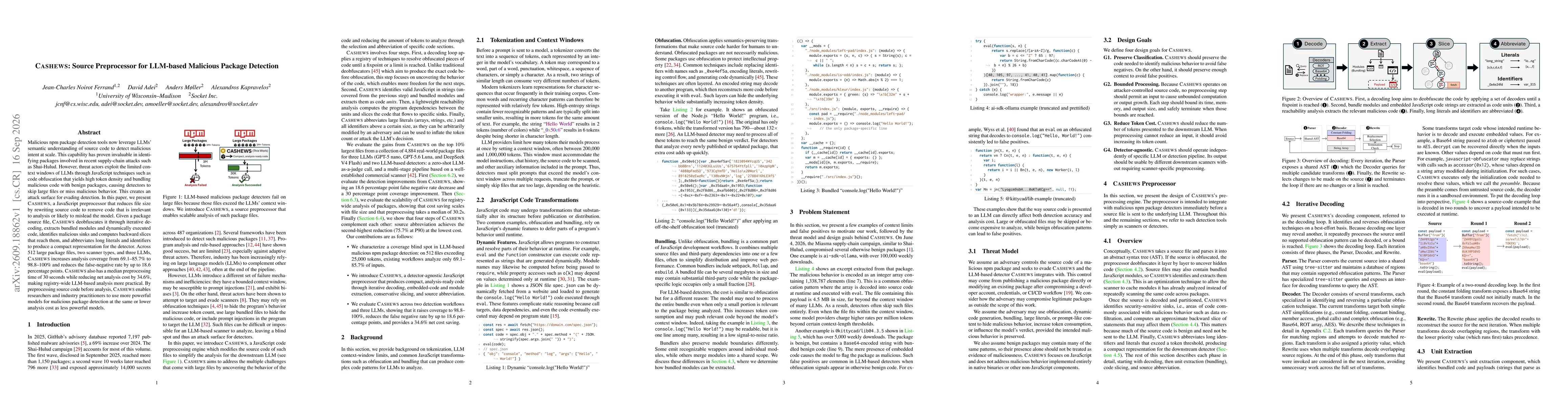 Thumbnail for CASHEWS: Source Preprocessor for LLM-based Malicious Package Detection
