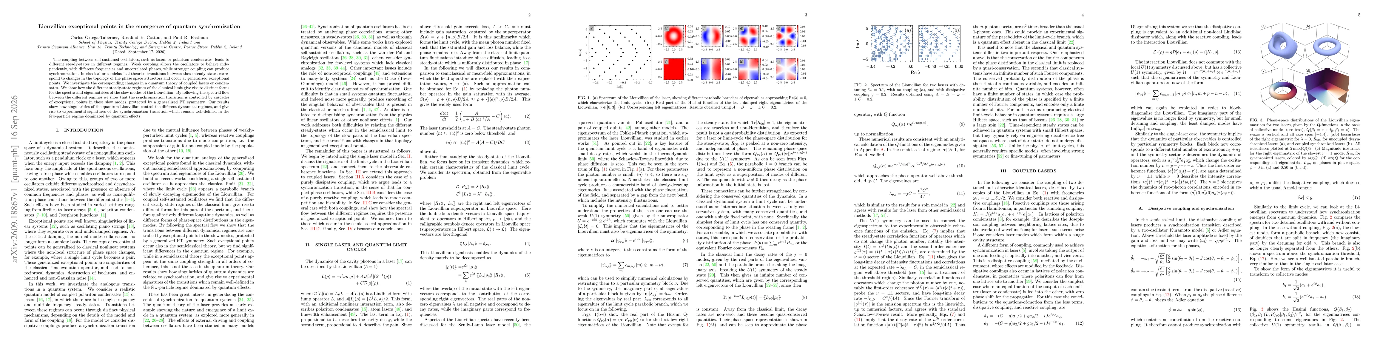 Thumbnail for Liouvillian exceptional points in the emergence of quantum synchronization