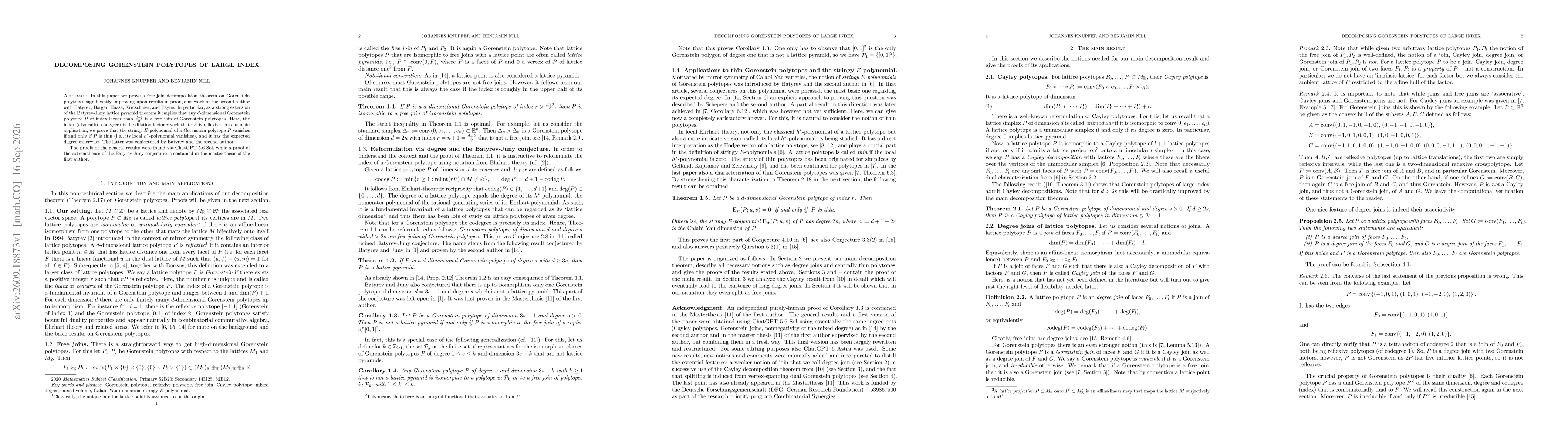 Thumbnail for Decomposing Gorenstein polytopes of large index