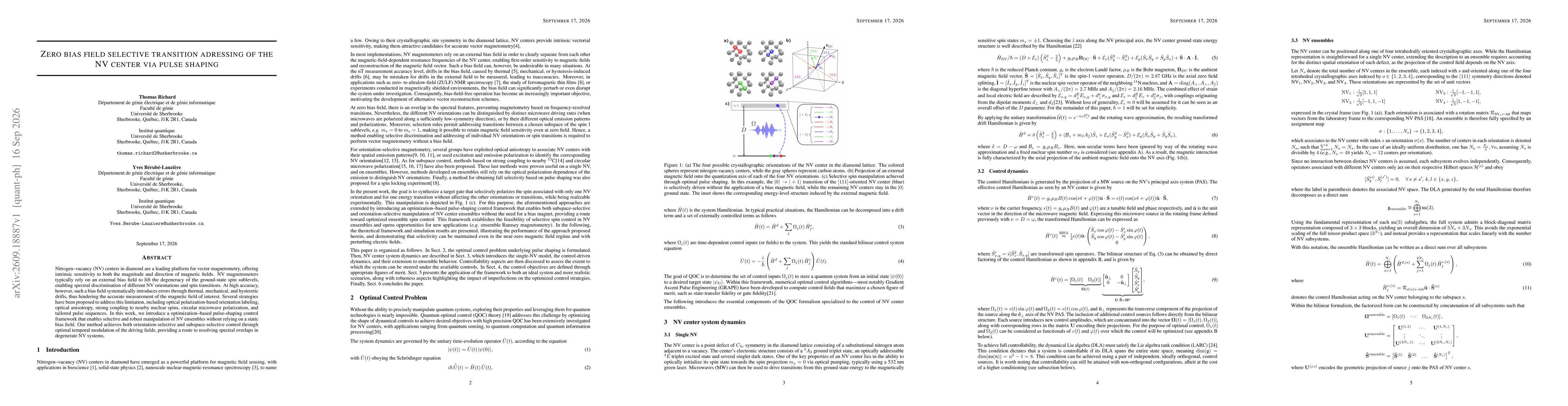 Thumbnail for Zero bias field selective transition adressing of the NV center via pulse shaping