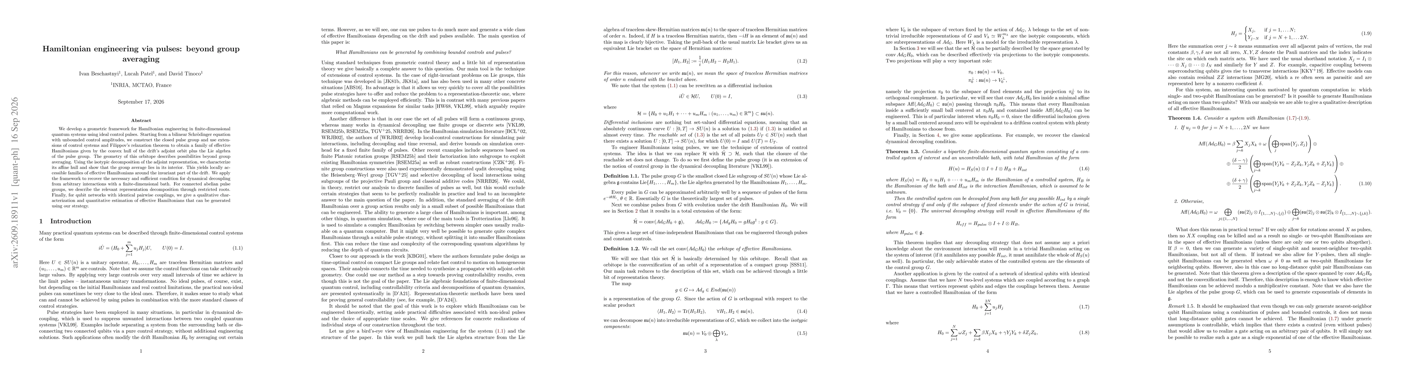 Thumbnail for Hamiltonian engineering via pulses: beyond group averaging