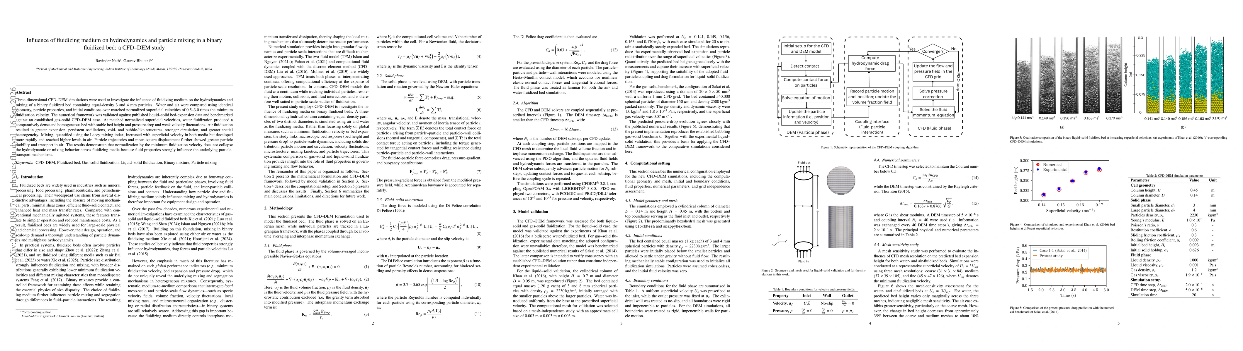 Thumbnail for Influence of fluidizing medium on hydrodynamics and particle mixing in a binary fluidized bed: a CFD-DEM study