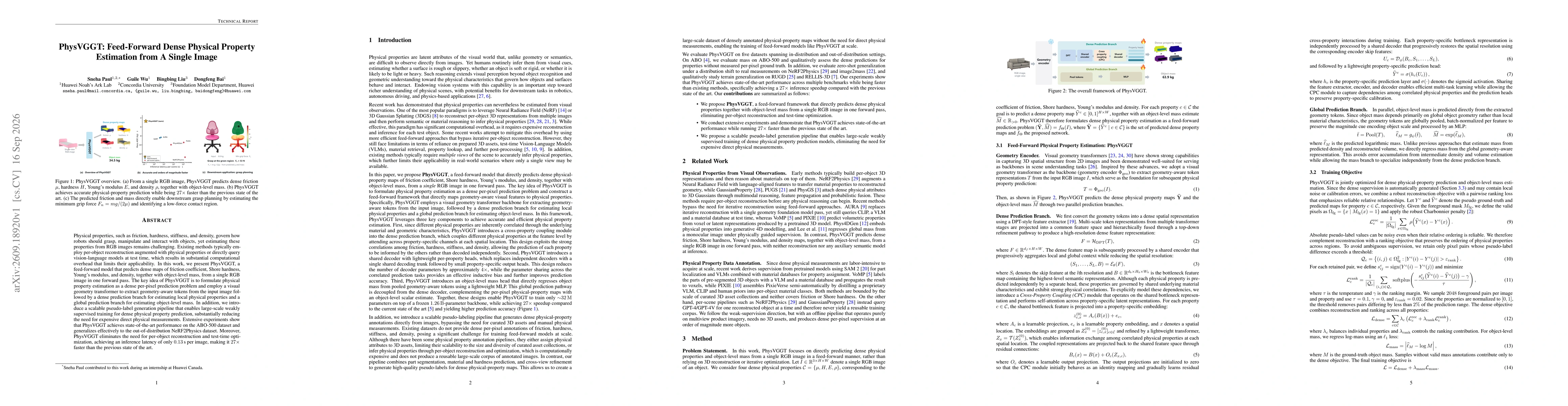 Thumbnail for PhysVGGT: Feed-Forward Dense Physical Property Estimation from A Single Image