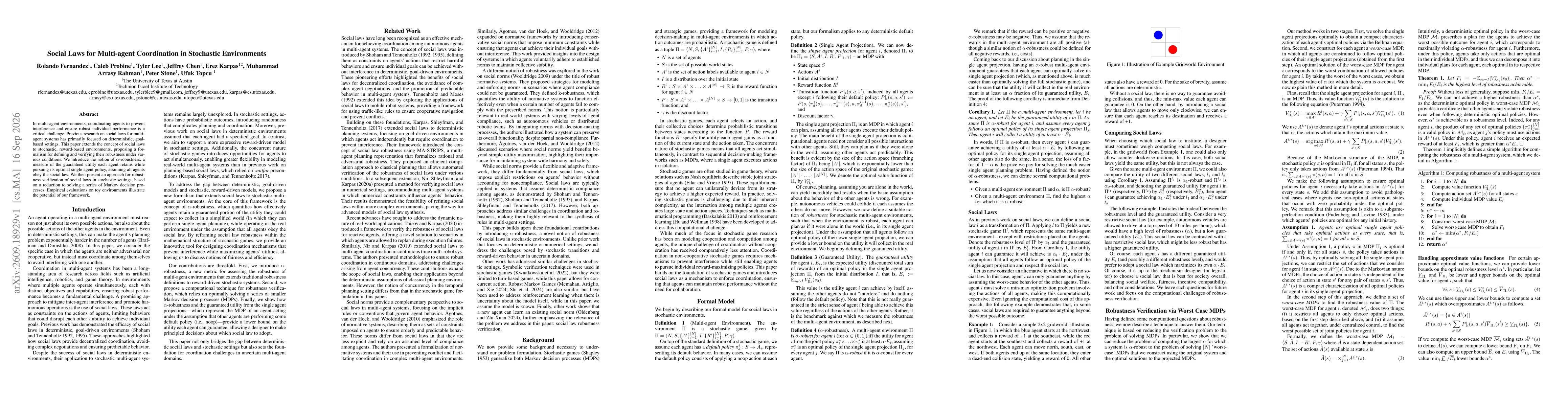 Thumbnail for Social Laws for Multi-agent Coordination in Stochastic Environments